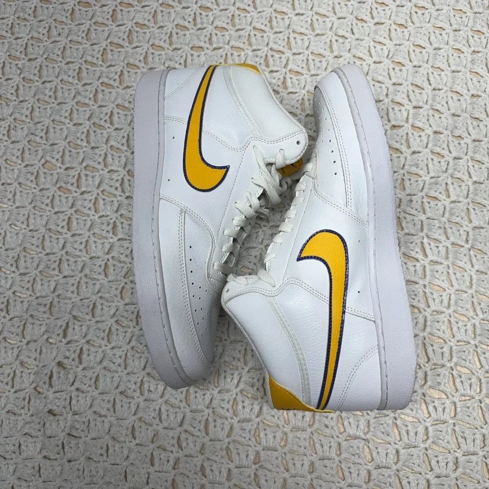 Nike Court Vision Shoes Mens Size 11.5 White Basketball Leather CD5466-102